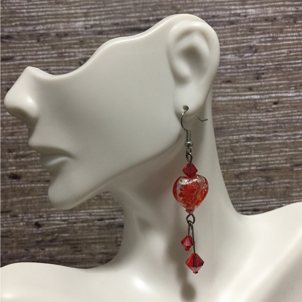 Handmade earrings with Murano style glass beads